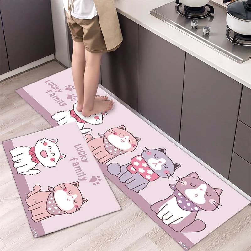 Tappeto Decorativo VIKAMA con Motivi Floreali in Stile Retro, Antiscivolo per Camera da Letto e Comodino
