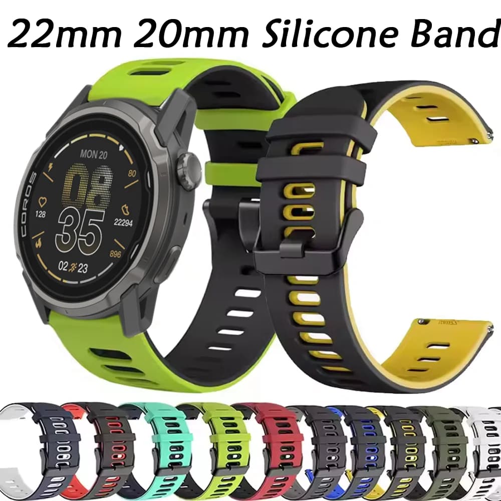22mm 20mm Silicone Band for Suunto Vertical 2 1/Run/Ocean/Race 2 Bracelet for COROS PACE 4-Pro/APEX 4 42mm Amazfit Helio Belt