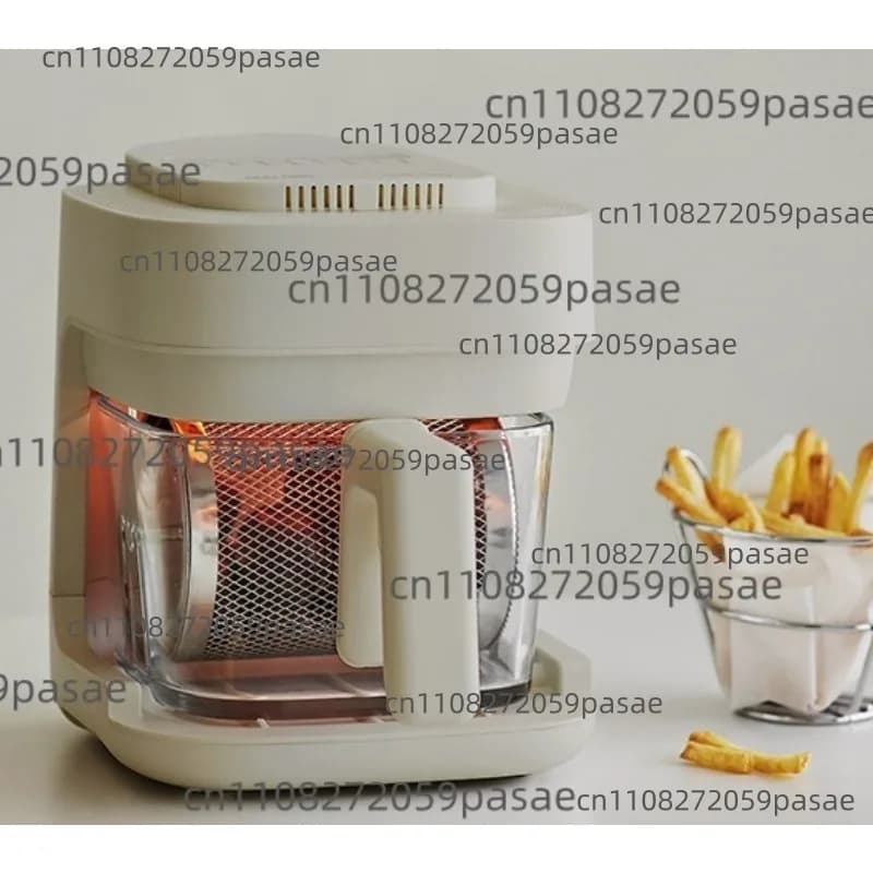 Friggitrice ad Aria con Contenitore in Vetro, Friggitrice Elettrica Intelligente Multifunzionale per Uso Domestico