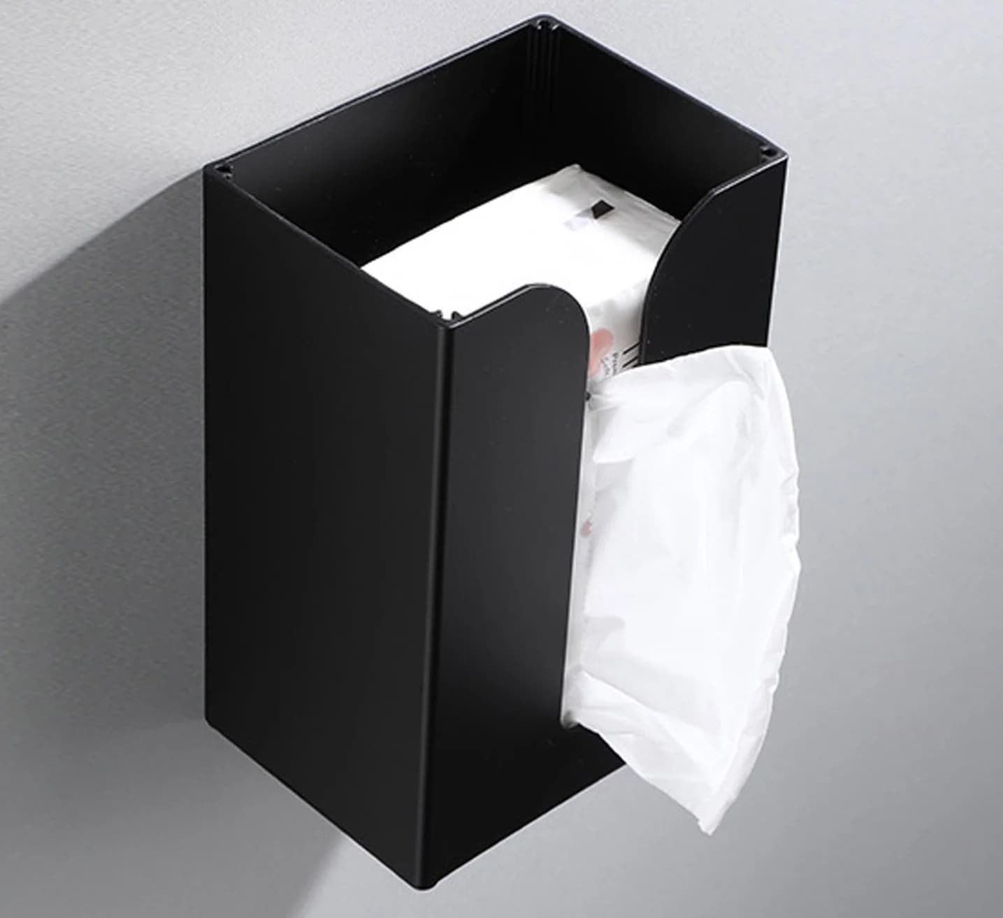 Bathroom Hardware Black Tissue Box Holder Stand Wall Mount Napkin Organizer for Kitchen Bathroom Toilet Household Accessories