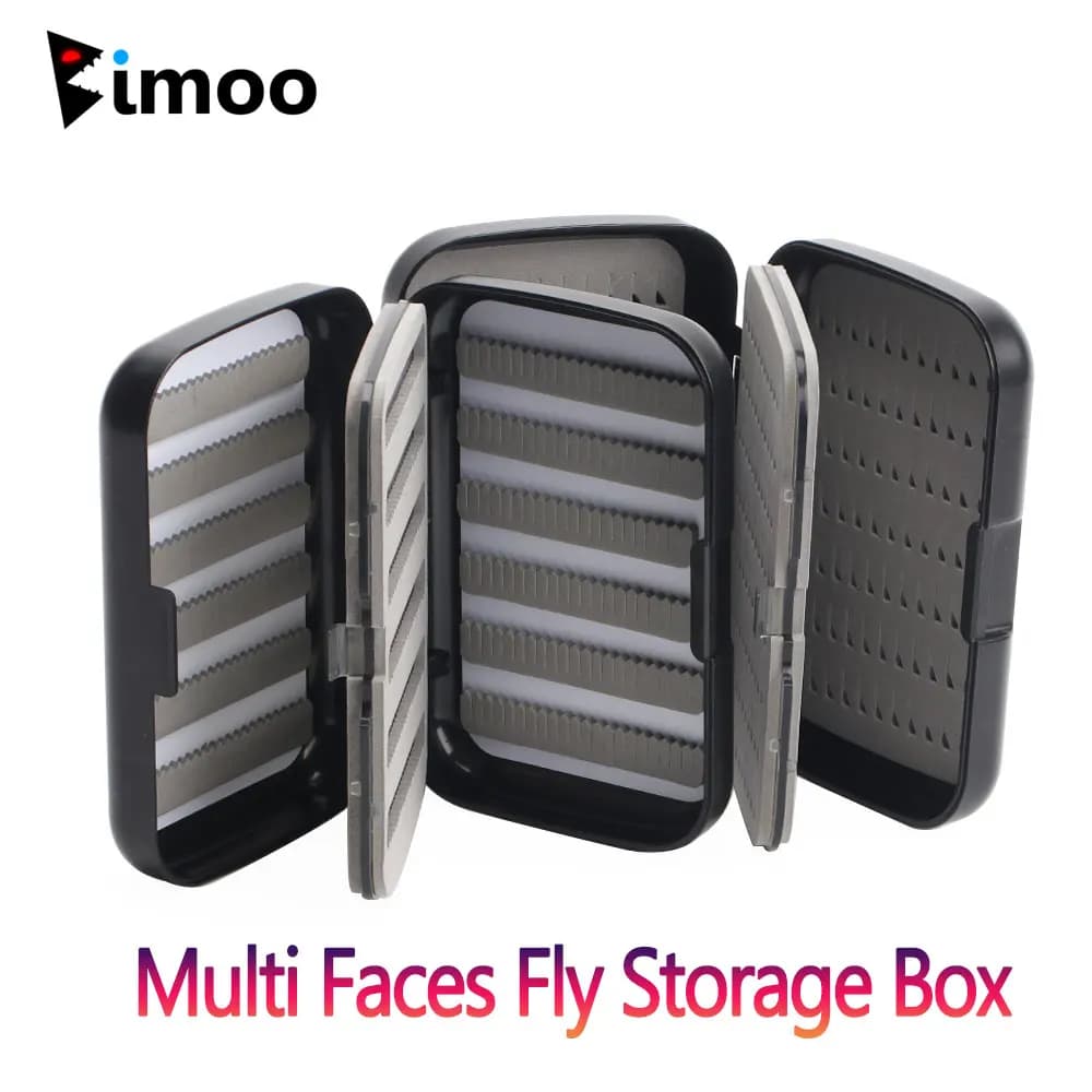 Bimoo 1PC Multi Faces Fly Box Midge ninfa Dry Wet Loving Fishing Mushrooms Bait Storage Box Houses Container Fishing Equipment