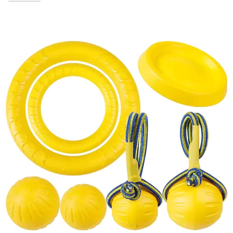 Multifunctional Pet Interactive Toy Round Frisbee with Rope Ball Design Biteproof Outdoor Training Teeth Grinding Chew Supplies