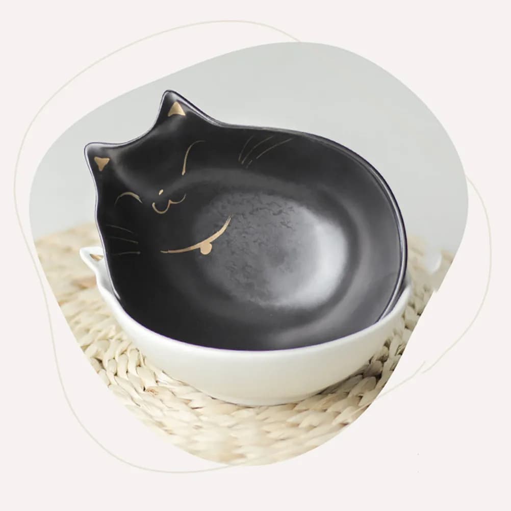 1Pcs Premium Ceramic Cat Bowl for Cats Dogs Kittens Rust Resistant Odor Free Smooth Surface Easy Clean Pet Food Bowl Dry Or Wet