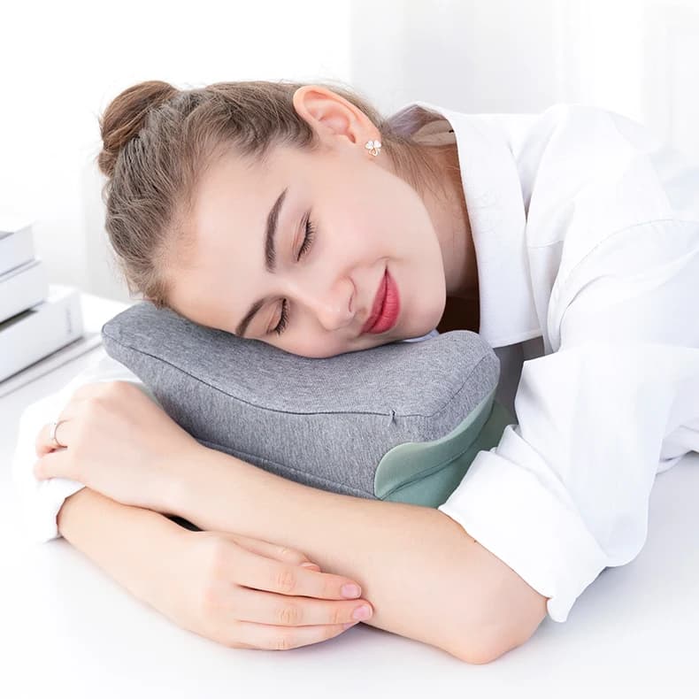 Cuscino per il sonno BEWALKER in memory foam, supporto lombare per ufficio, schienale pieghevole, cuscino per dormire dalla forma unica, rivestimento in poliestere per tutti