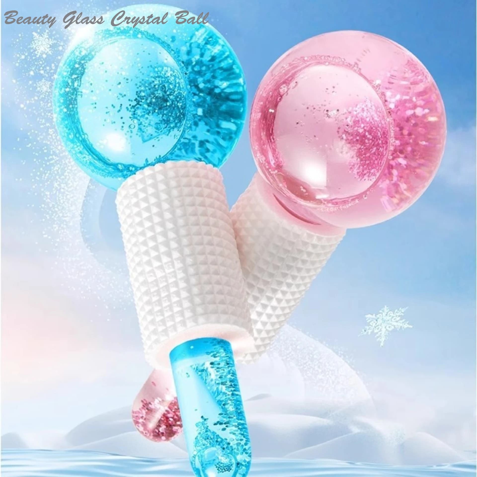 Massaggio con impacco caldo e freddo, spa facciale, sfera di cristallo per la bellezza, sfera di ghiaccio per la cura della pelle, strumenti per la cura della pelle, regali.