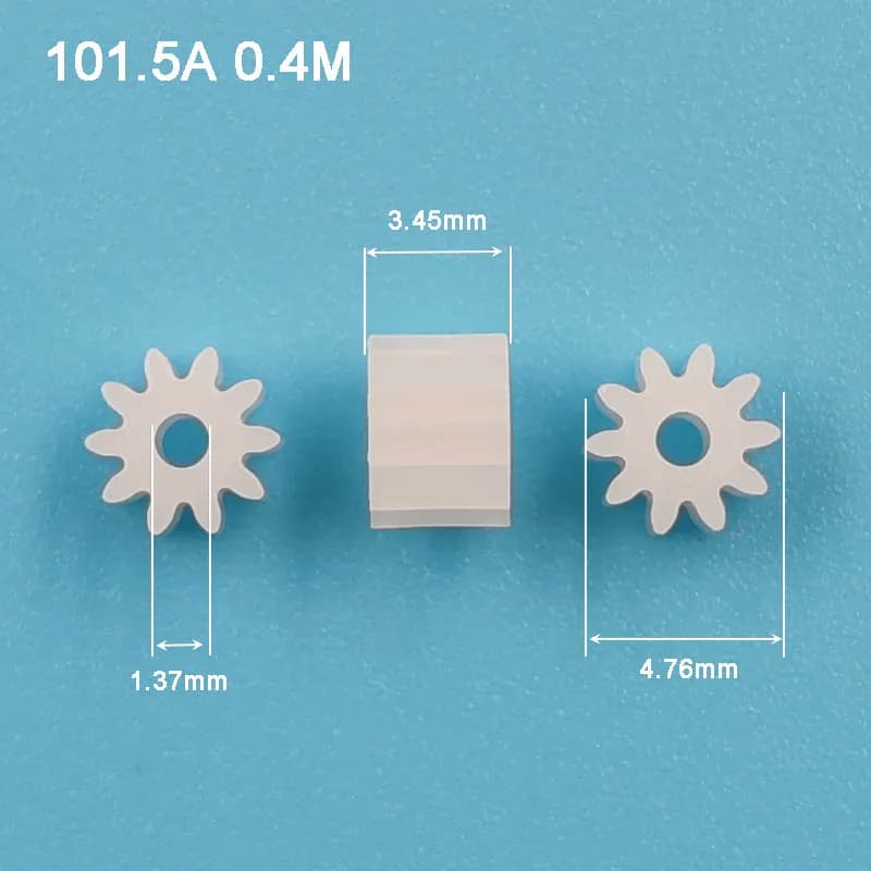 101.5A 0.4M POM Ingranaggio in plastica 10 Denti Larghezza 3.5mm Foro 1.4mm Giocattolo fai da te Modello 10Z Pignone Parti del motore