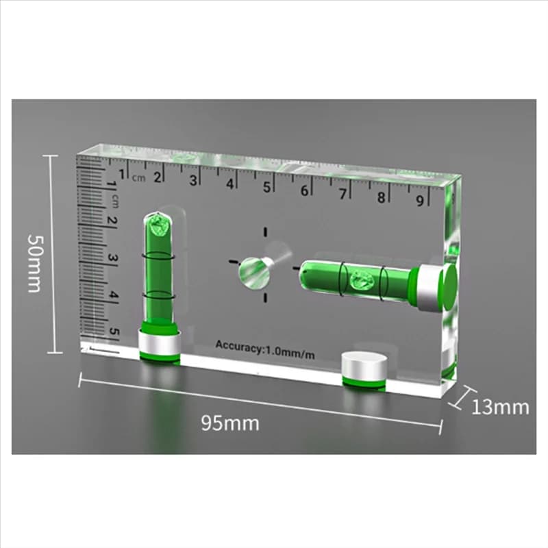 A25F-Righello di livello magnetico portatile trasparente con strumenti di misurazione del livello a bolla ad alta precisione per ispessimento della bolla orizzontale