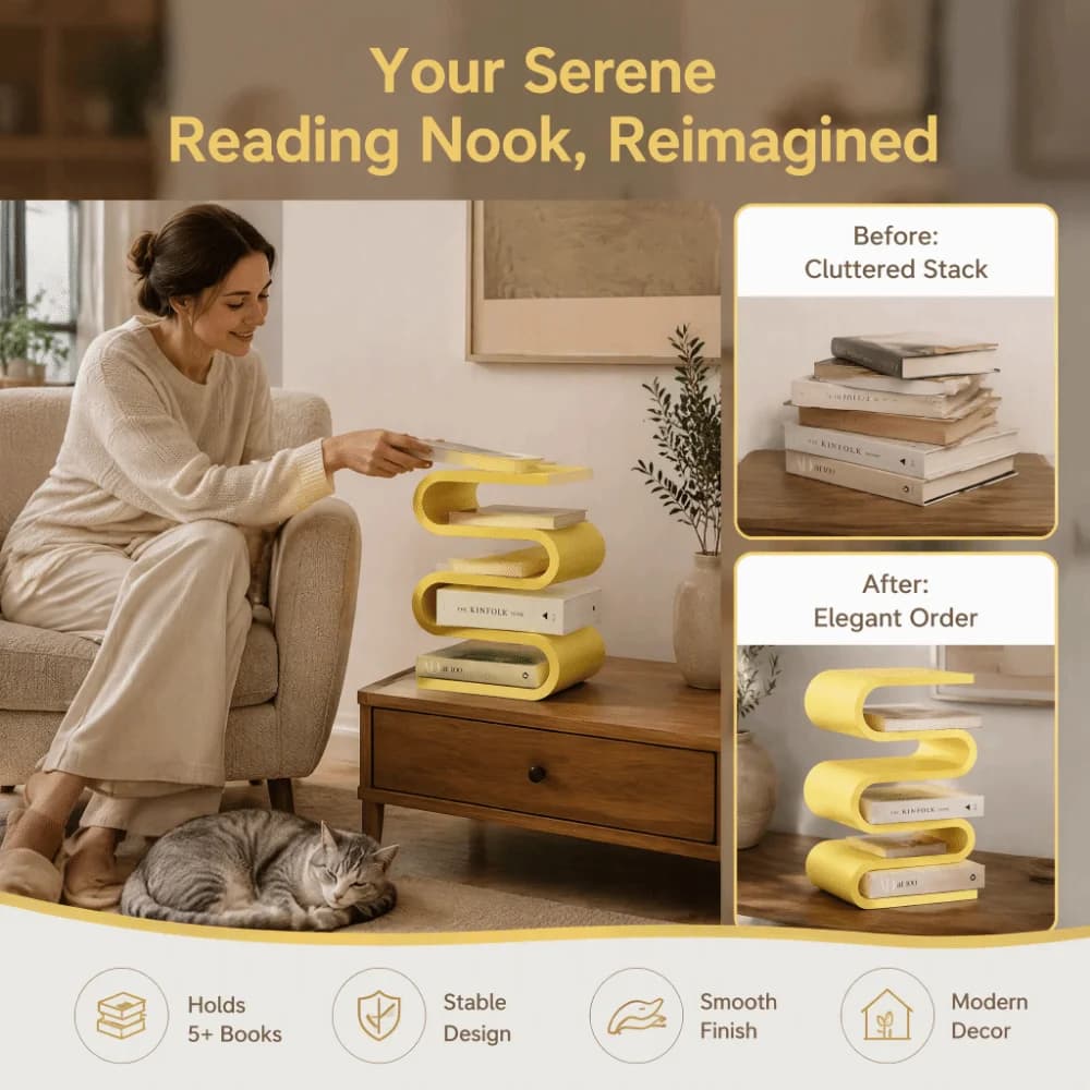 Home Decor 3D Printed Vertical Book Holder Multi-layer Minimalist Desktop Book Organizer Nordic Modern Desk Storage Rack Office