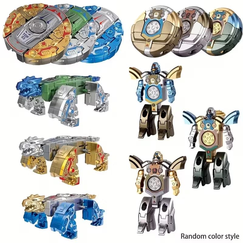 6 Pezzi Robot Deformabili Fidget Spinner per Bambini, Giocattoli Antistress Trasformabili, Giroscopi da Dito, Gadget per Feste, Antistress