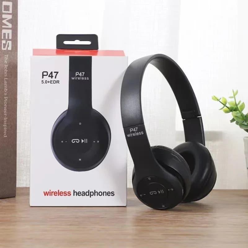Cuffie Stereo P47 Wireless auricolari Bluetooth 5.0 cuffie da gioco pieghevoli cuffie sportive con microfono auricolari musicali