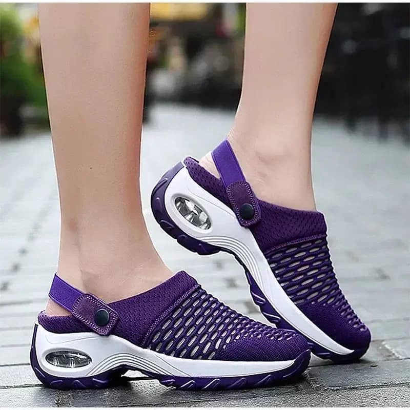 Scarpe da donna Zoccoli ortopedici in rete Supporto per arco Sandali da spiaggia estivi casual Pantofole da esterno traspiranti per donna