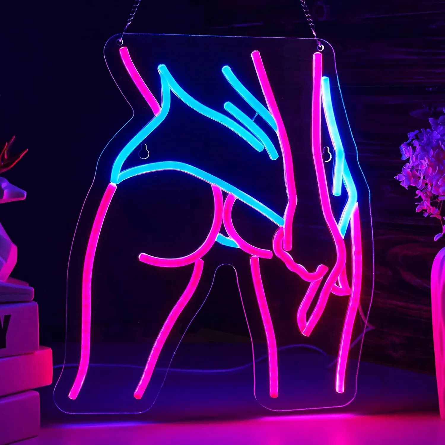 Insegna al Neon a Forma di Glutei Femminili, Luce LED USB Sexy per Bar, Sala Giochi, Camera da Letto, Decorazioni, Regalo Personalizzato, Luce Notturna