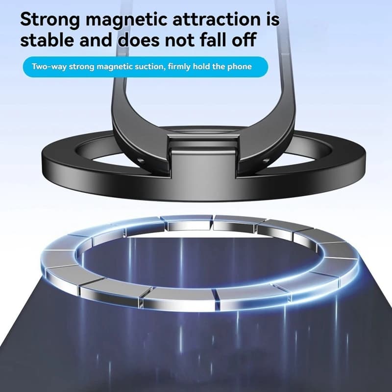 Supporto per anello magnetico per telefono pieghevole a doppia faccia per tapis roulant da palestra Supporto per auto pieghevole universale Supporto magnetico-A23U