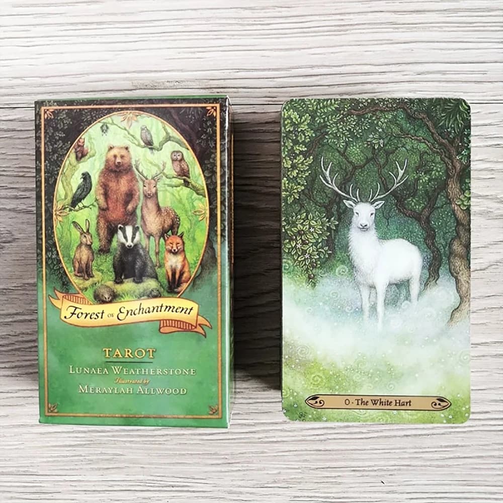 78 carte/Deck Foresta dell'incantamento Tarocchi Divinazione Destino Oracle Giochi da tavolo per principianti Gioco portatile per feste in famiglia di Natale