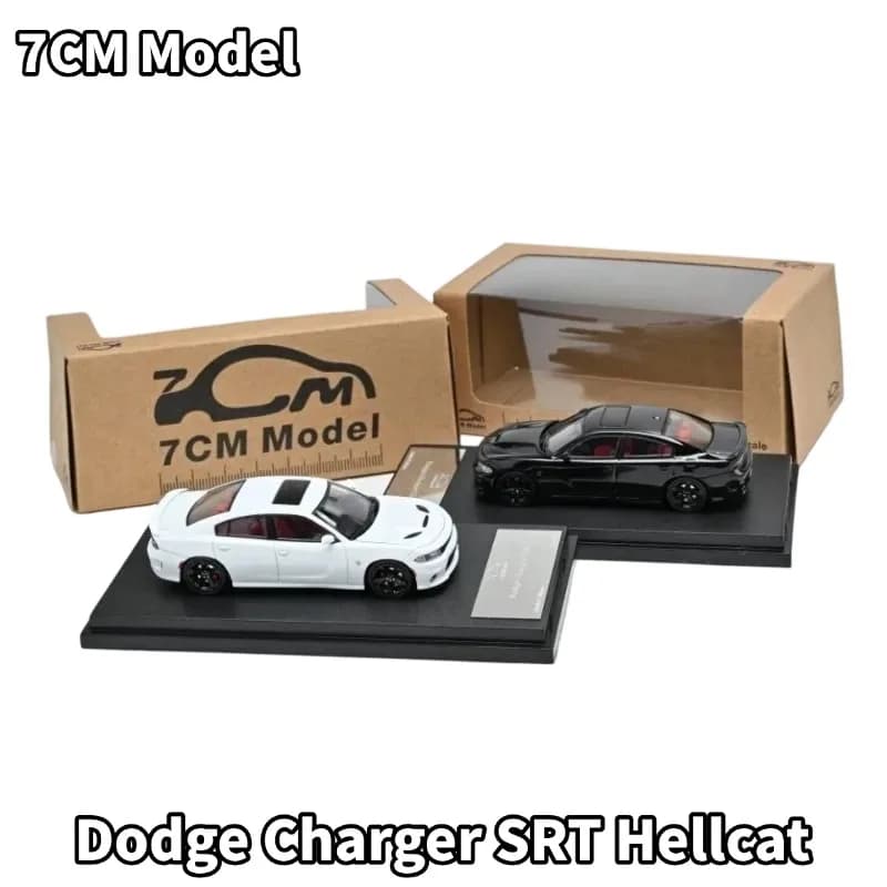 7CM Model 1:64 Dodge Charger SRT Hellcat Cast Alloy Static Car Model, Boys' Toy, Adult Collection Decoration Item.
