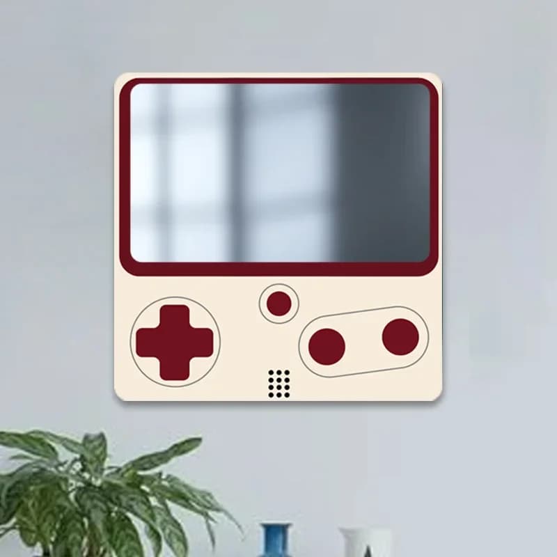 Specchio da parete decorativo autoadesivo da 20 cm Decorazione per feste di Halloween Modello per console di gioco Specchio Decorazione per bagno camera da letto