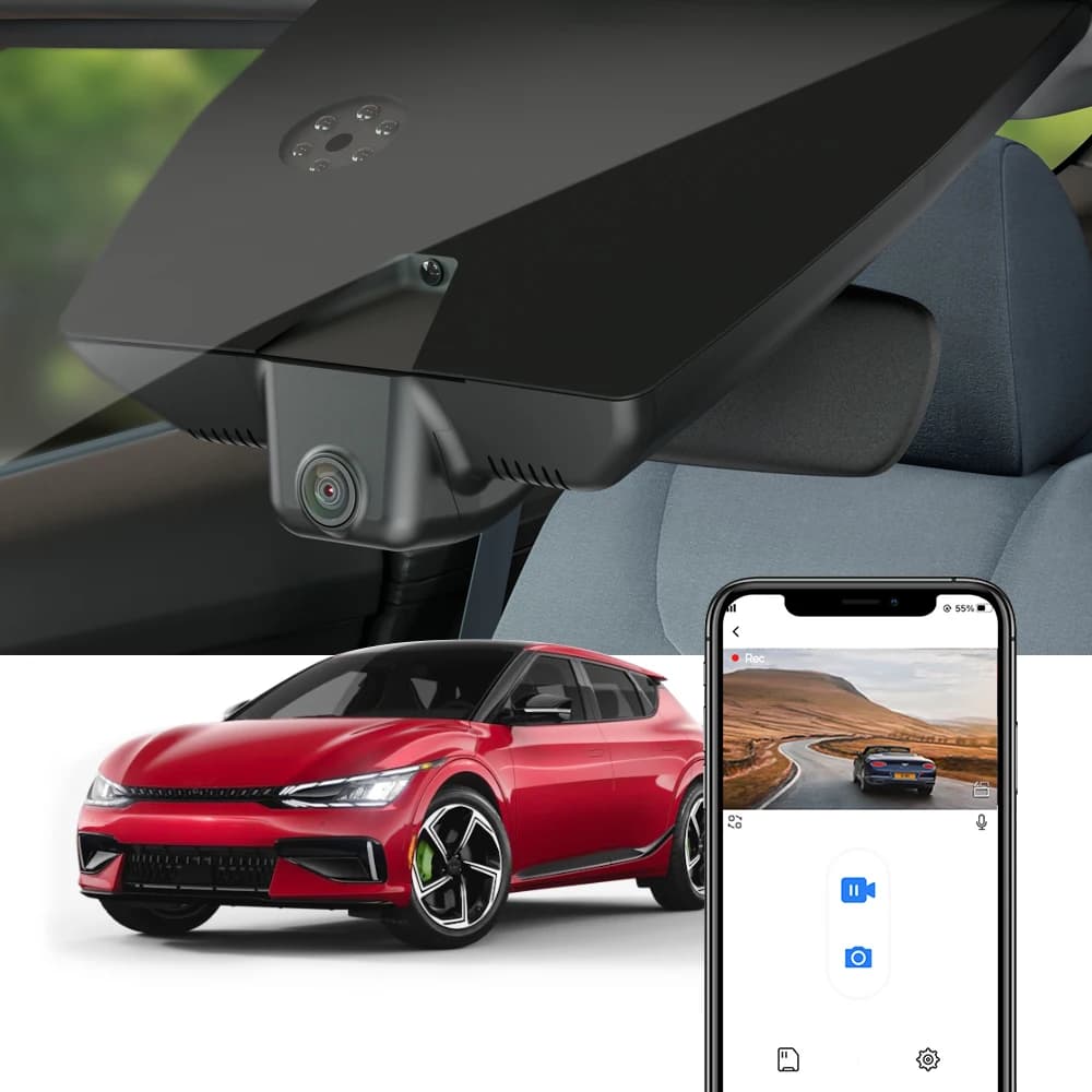 Fitcamx 4K Dash Cam for Kia EV6/EV6 GT 2022-2025, DVR for OEM Car Factory Look with WiFi App Control, Night Vision, LHD/RHD