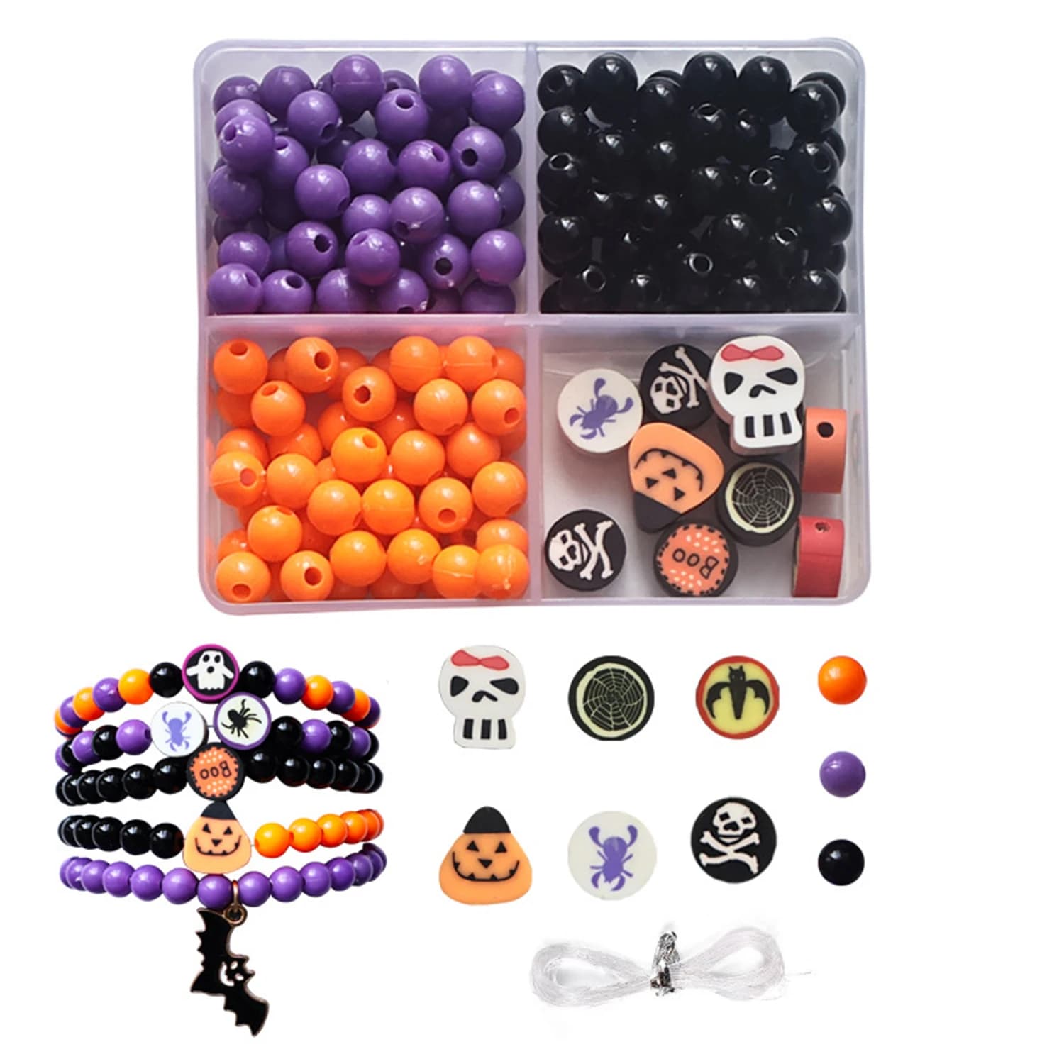 Halloween beads set, DIY gift bag set, resin handmade beads set, for jewelry creation with necklaces, Christmas gifts