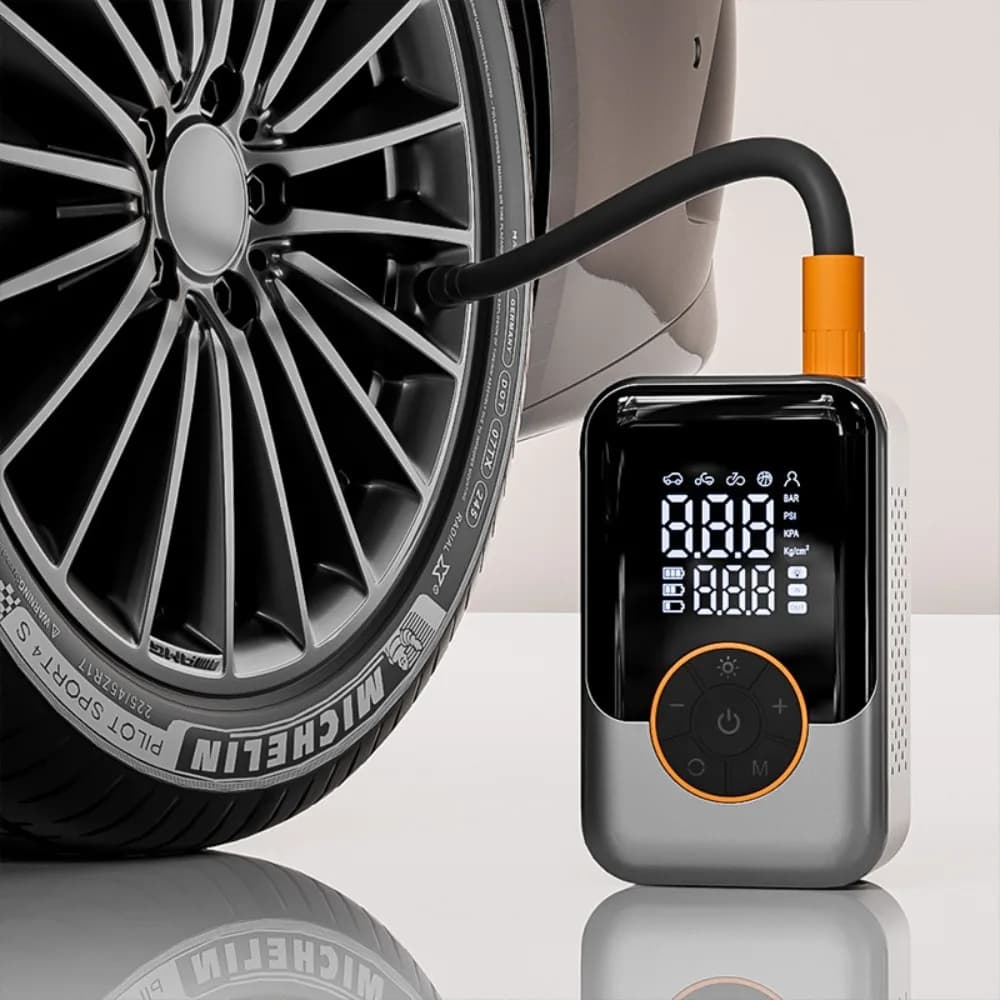 Compressore d'aria portatile senza fili per pneumatici auto, pompa d'aria da 150 PSI con manometro, per biciclette, moto e palloni