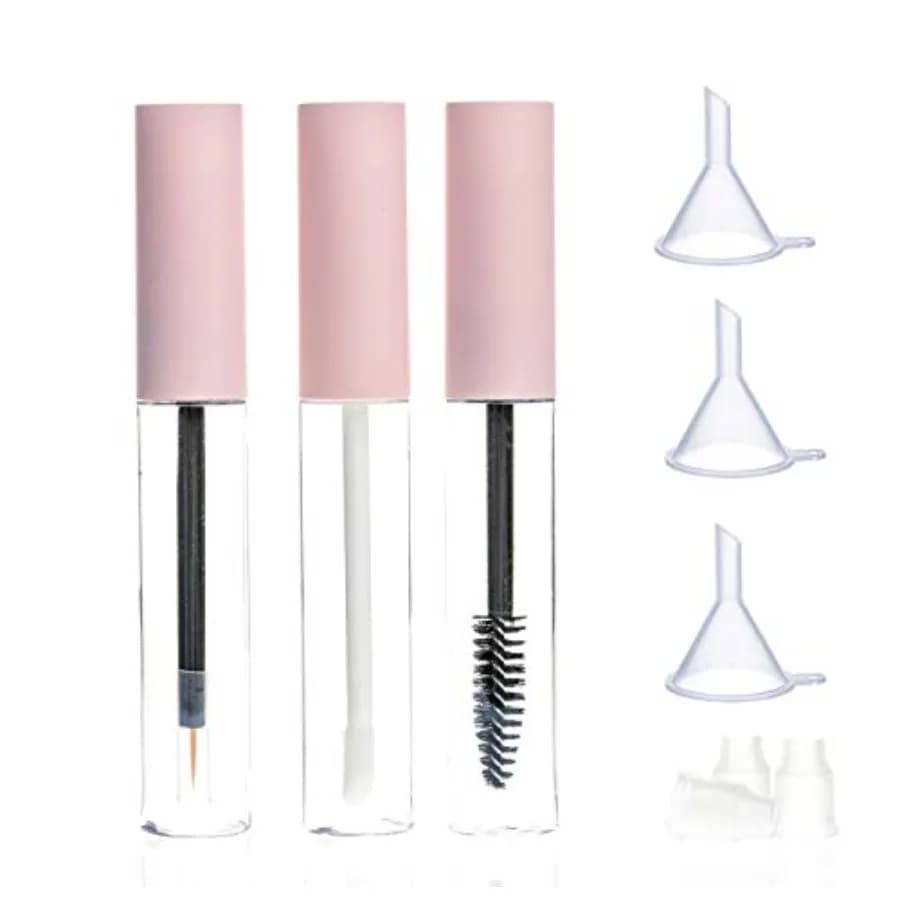 10ml Empty Mascara Tube, Eyeliner Tube and Lip Gloss Tubes Rubber Inserts and Funnels for Castor Oil, Ideal Kit for DIY Cosmeti