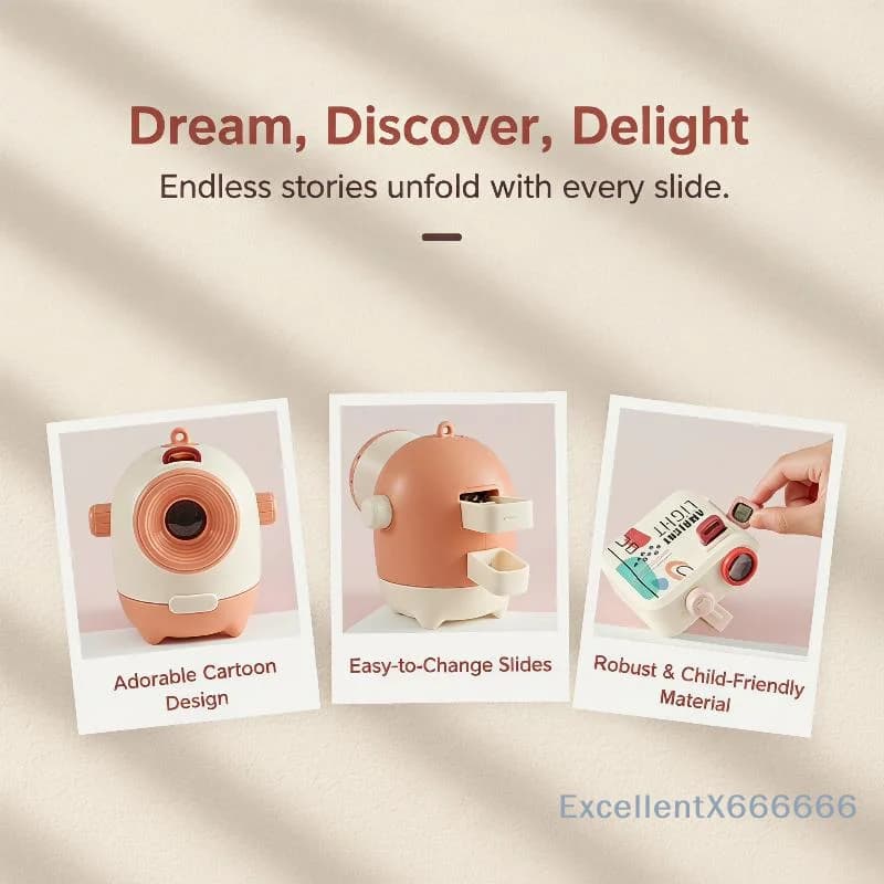 Mini Projector Toy Cartoon Pattern Projection Light Low Power Consumption for Birthday Party Home Decor Toddler Gift