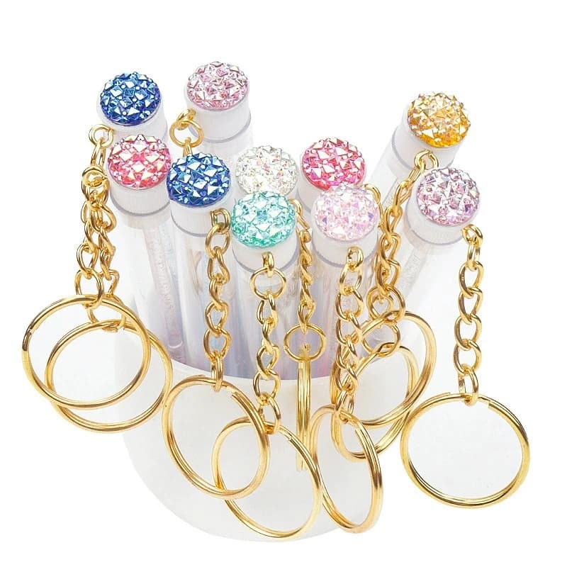 10/50PCSWith Keychain Eyelash Brush Tubes Reusable Sparkling Lash Mascara Wands With Container Case In Tubes Comb Brushes Makeup
