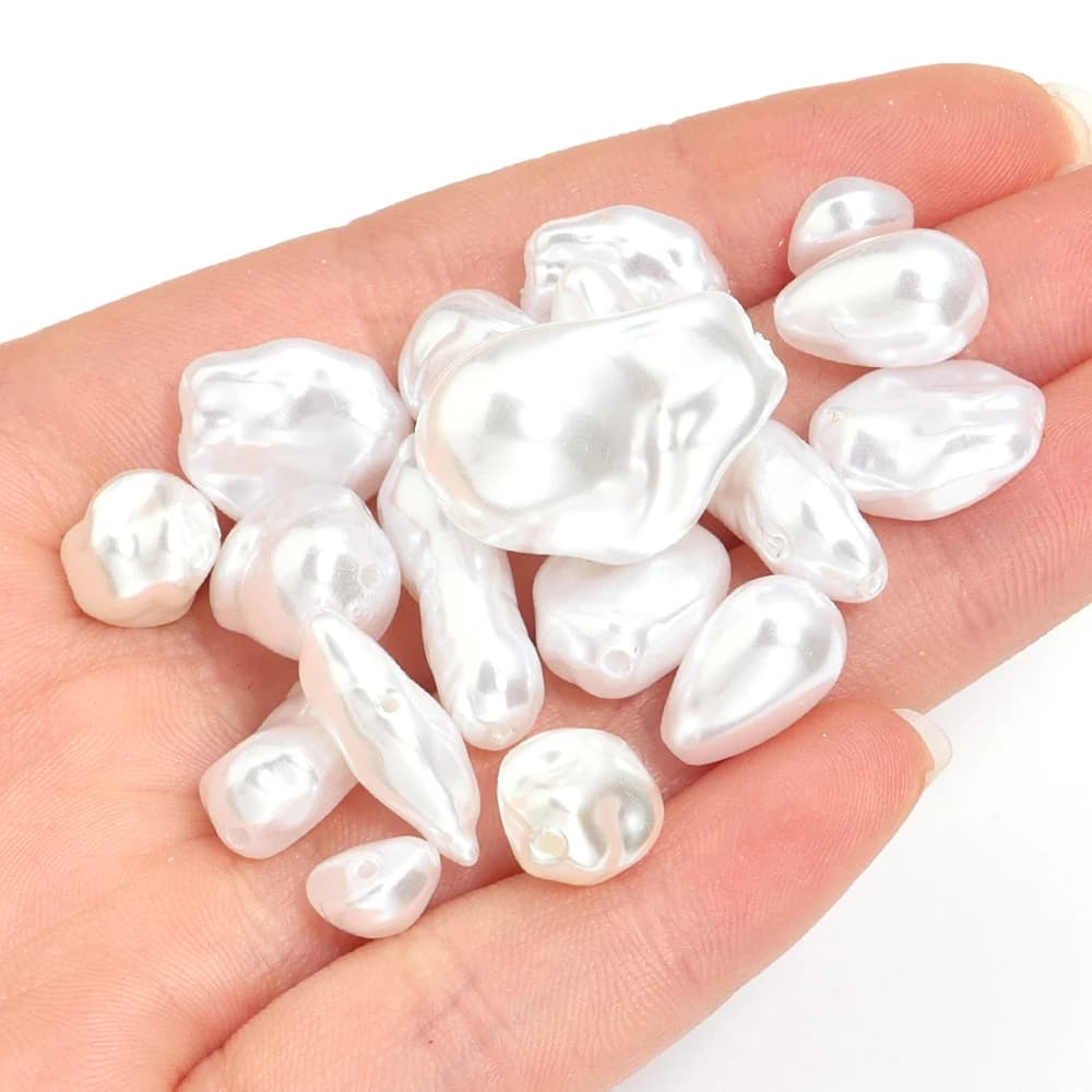 20 pezzi ABS perle d'imitazione perle irregolari perline allentate del distanziatore per la creazione di gioielli bracciali fai da te collane accessori artigianali