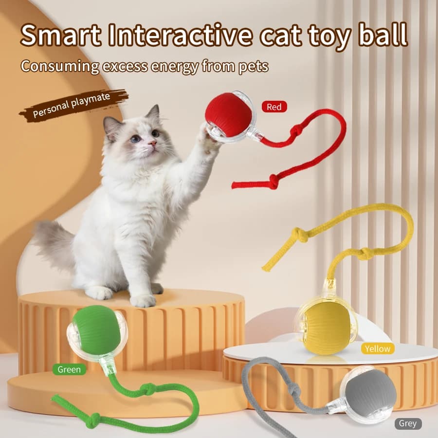 Ball Interactive Toy for Cats, Intelligent Ball with Corda, USB Charger, Autonomous Toy for Cats and Kits