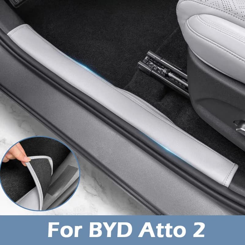 For BYD Atto 2 2024 2025 Leather Car Seat Protective Strip Pad Built-in Toothbrush Resistant Trampling Wall decal Zerbino
