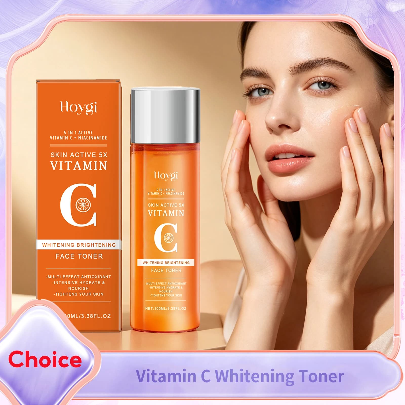 5 in 1 Vitamin C Niacinamide Face Toner Brightening Dark Spot Improve Melanin Dull Repair Damaged Skin Moisturizing Facial Serum