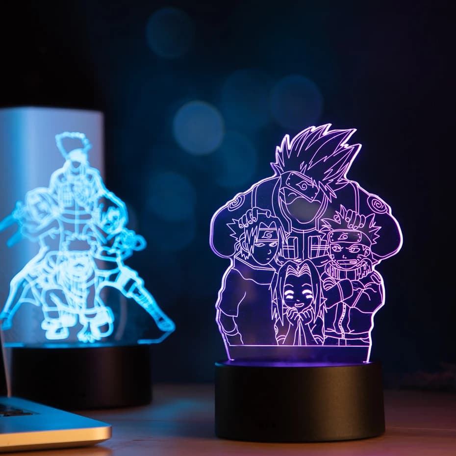Lampada Notturna 3D Anime Naruto, Figura Luminosa in Acrilico del Team 4 Shisui Uchiha Madara, Regalo di Natale per Bambini