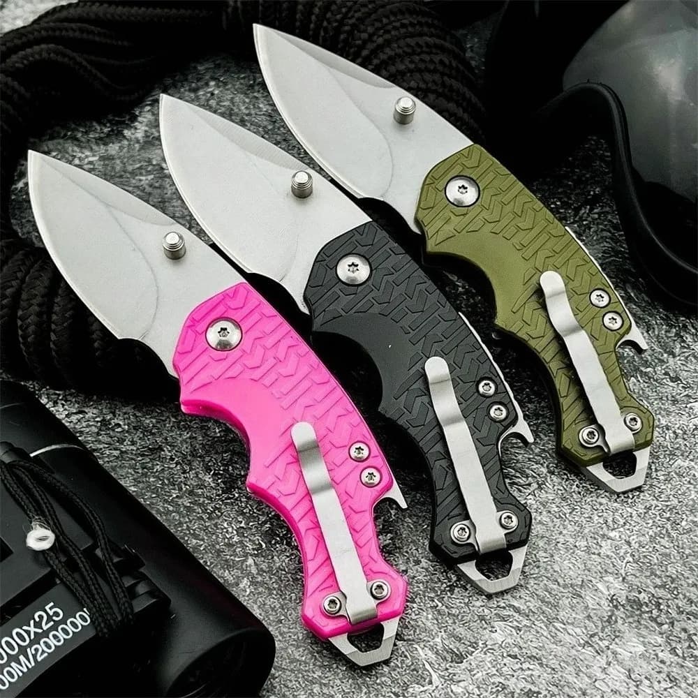 Hot 3800 Mini Coltello pieghevole tascabile esterno 8Cr13Mov Lama Manico in nylon in fibra di vetro EDC Portachiavi Coltello da cintura Coltello da campeggio