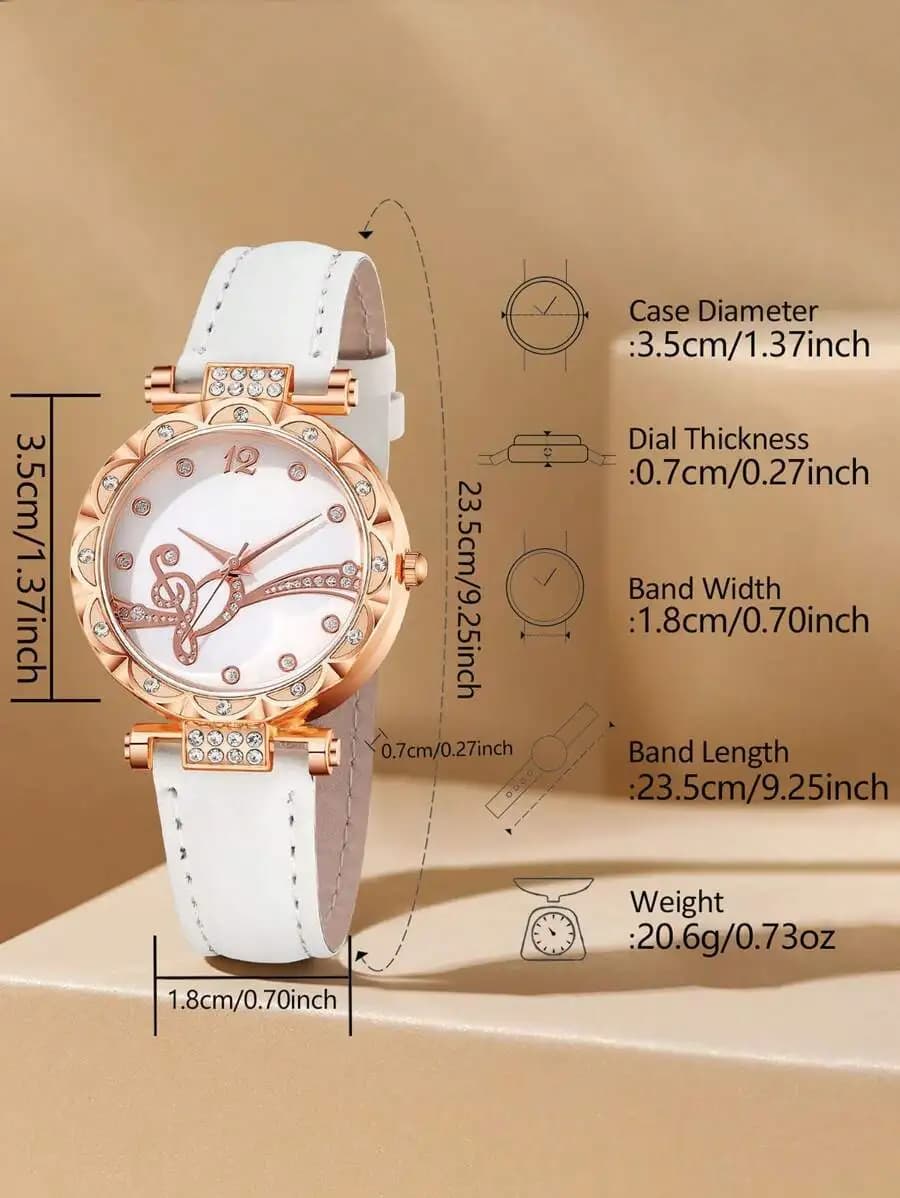 Orologio da donna al quarzo con cinturino in pelle PU, quadrante rotondo, semplice e alla moda, regalo per le vacanze