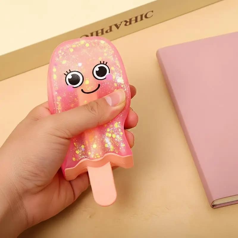 2026 NEW Glitter Popsicle Slow Rising Toy Cute Ice Cream Mochi Fidget Toy Stress Relief Desktop Gift For Kids Adults