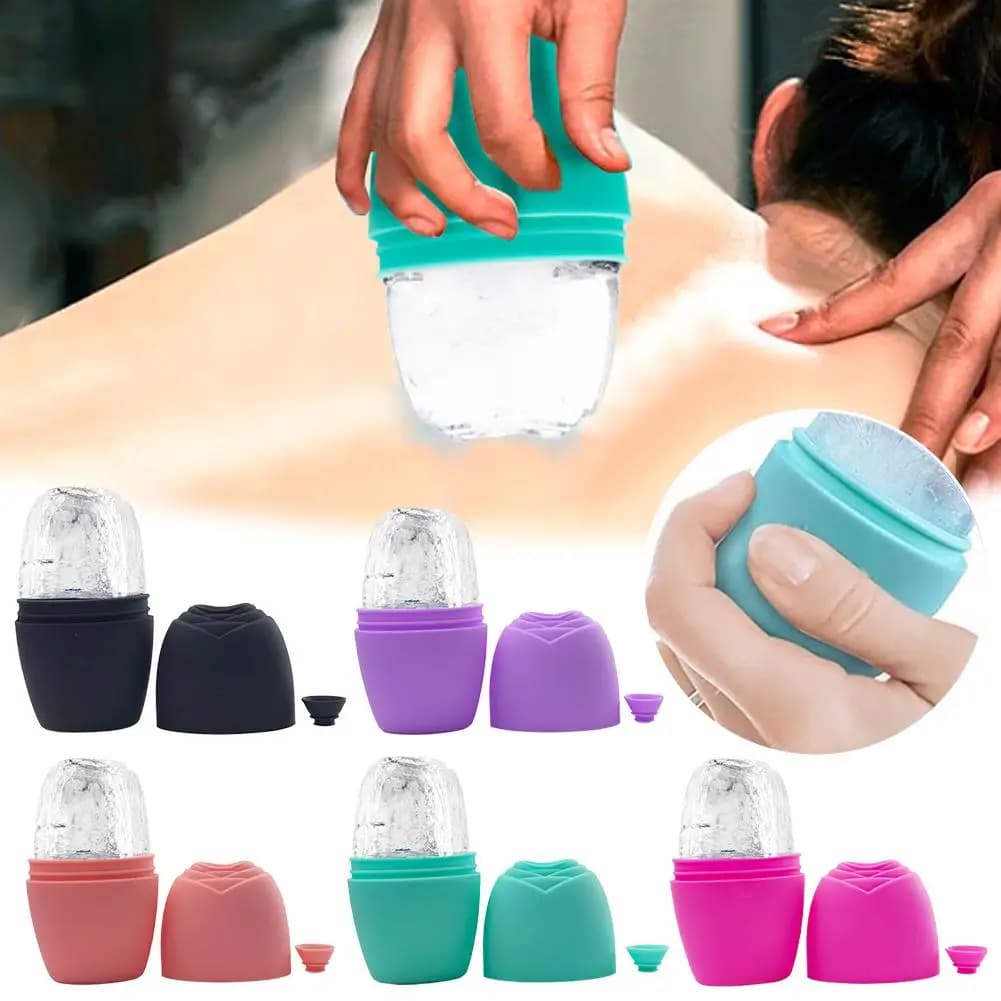 Impacco di ghiaccio in silicone Stampo per ghiaccio alla rosa Dispositivo di bellezza con griglia di ghiaccio Riduce l'infiammazione Il rossore Sollevare la cura del viso rinfrescante della pelle