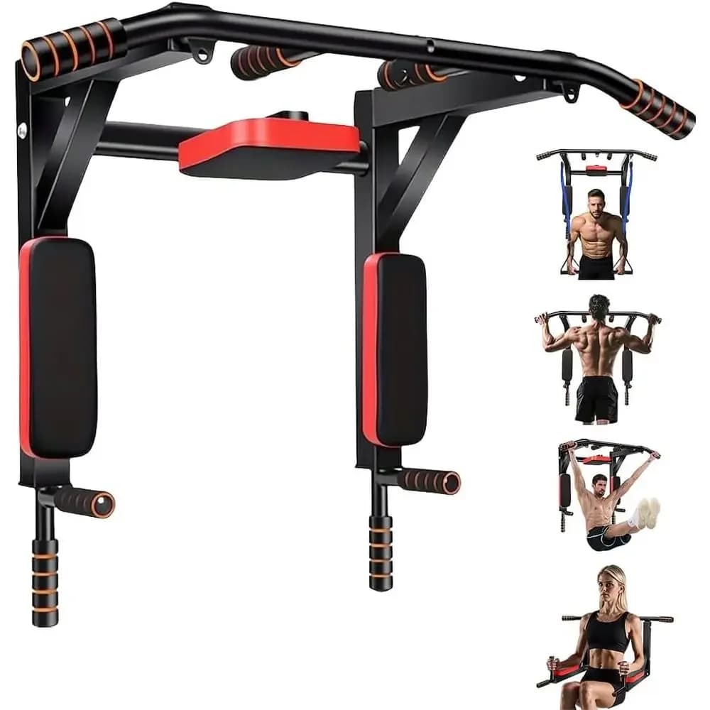 Indoor Wall-Mounted Pull-Up Bar - Horizontal Exercise Bar for Home Gym, Chin-Ups, and Punching Bag
