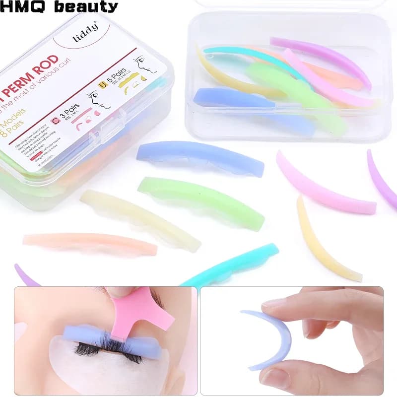 8 pairs of eyelashes Perming Pad Silicone Eyelashes Perming Bigodino Reusable Lash Lift Shield Pad for Durable Eyelash Lift Tools