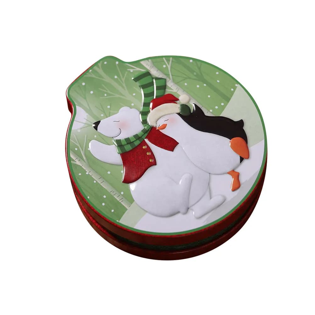 Candy Jar Round Bump Tinplate Christmas Gift Box Xmas Party Tea Leaf Container Wedding Birthday Storage Can Holiday Tin