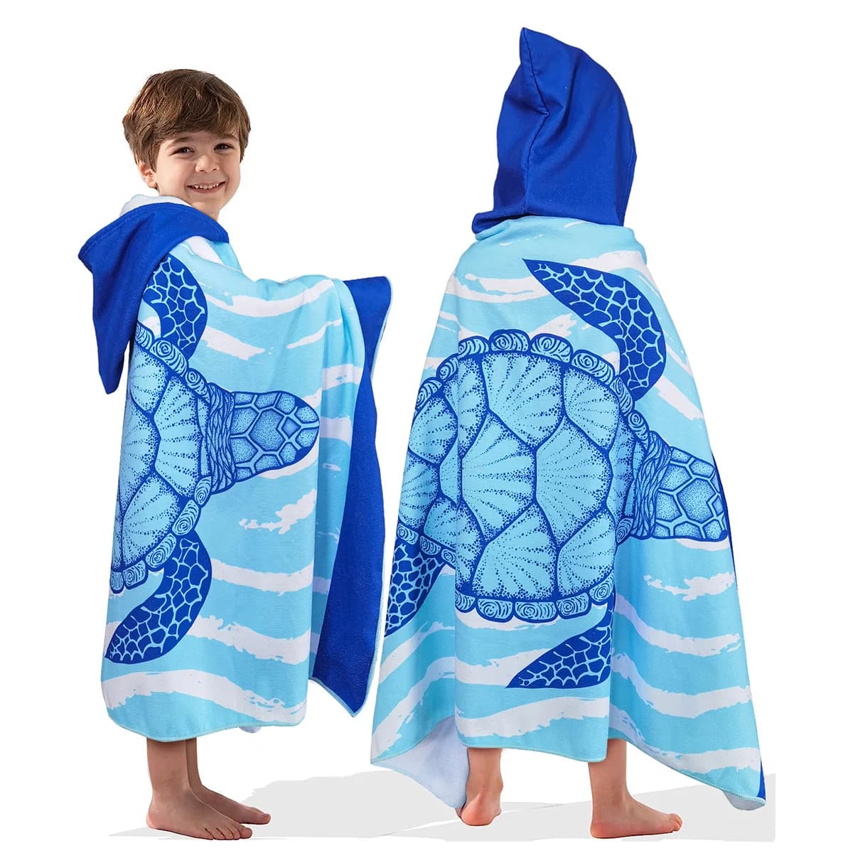 Beach Towel Sea Turtle Soft Microfiber Large Drying Toiletries Quick Towel Hoodie Muta Kids Girls Swim Bathrobe Poncho Surf