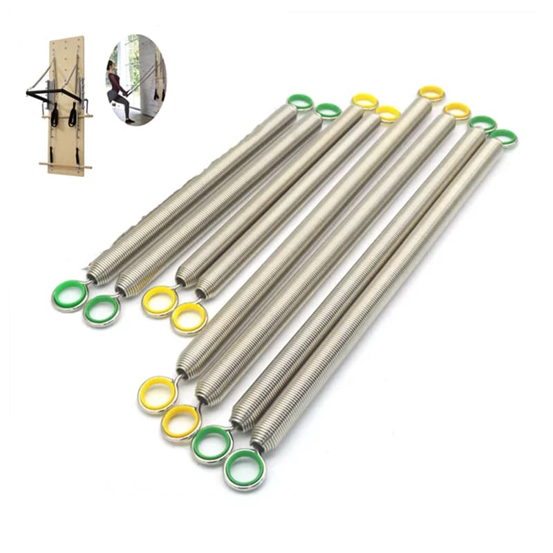 Set da 8 Pezzi Pilates Springboard, Attrezzatura da Parete per Yoga, Tavola da Parete per Pilates, Set di Molle a Tensione in Acciaio con Filo Musicale