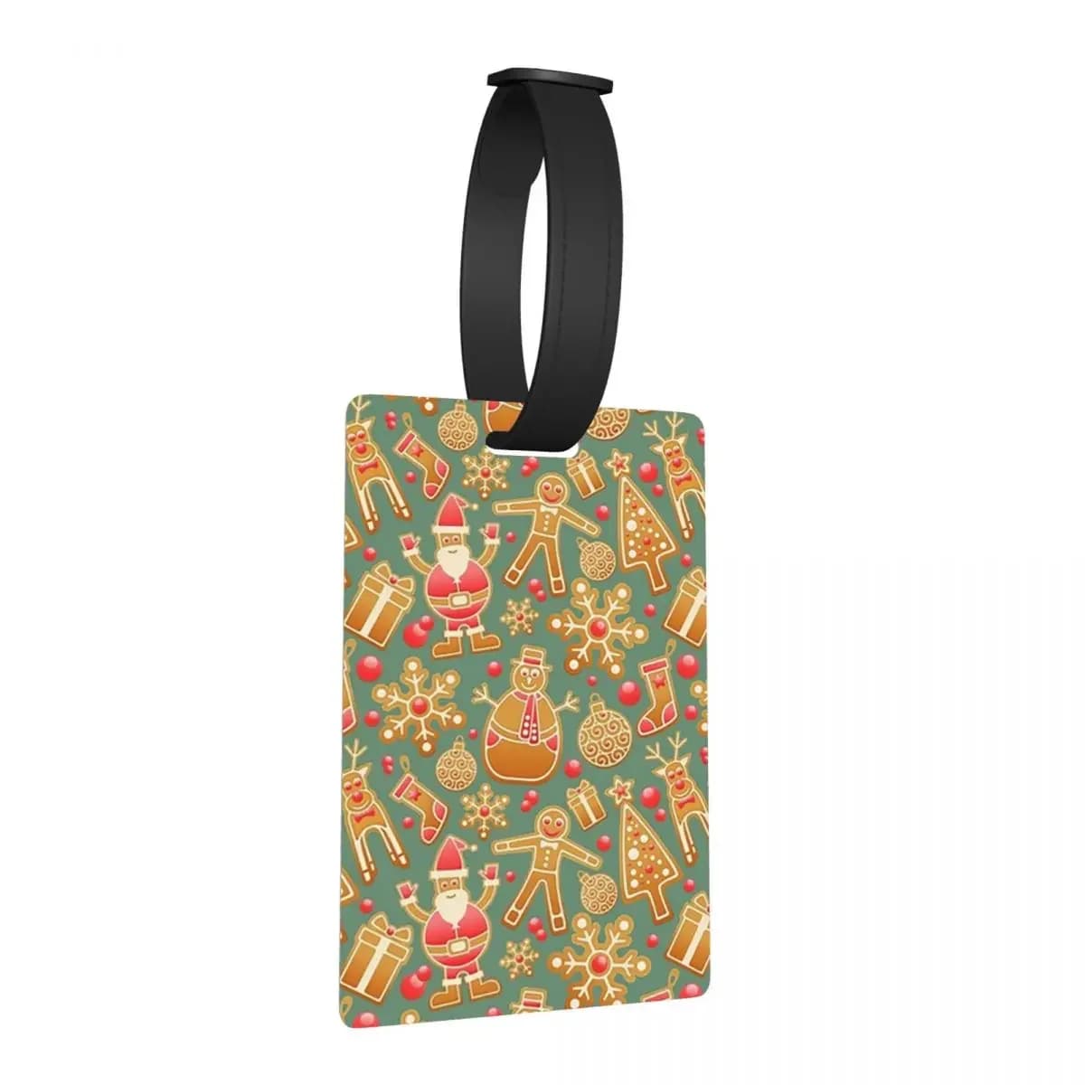 Etichette per bagagli con motivo pan di zenzero natalizio Accessorio per valigia Etichetta per bagagli portatile da viaggio Etichetta per imbarco Porta etichette ID Nome Indirizzo