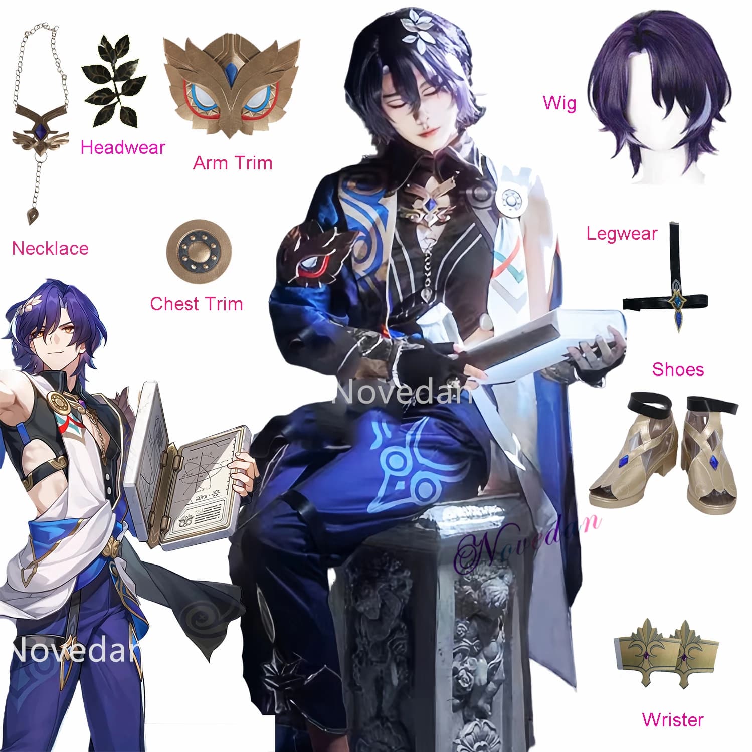 Honkai Star Rail Dr Ratio Cosplay Costume Shoe Wig Anime Game HSR Doctor Veritas Ratio Cosplay Suit Carnival Costume Accessories