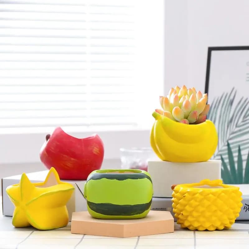 European Style Ceramic Fruit Potted Green Plant Succulent Flower Pot Ceramic Flower Vase Living Room Office Hydroponic Vase New