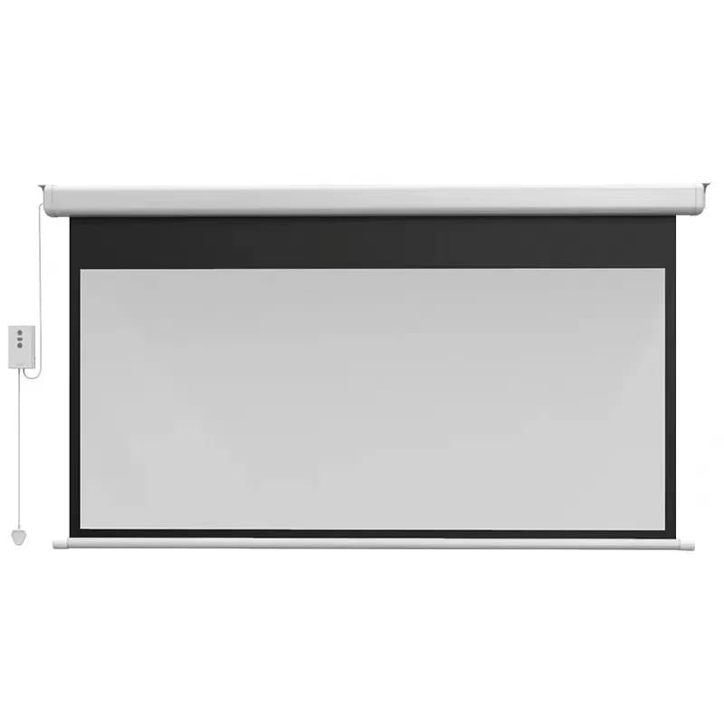 Schermo per proiettore elettrico Telecomando wireless Sollevamento automatico Tenda anti-luce Schermo per proiezione home theater per ufficio