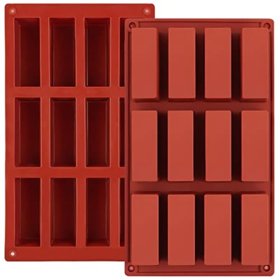 2 Stampi Rettangolari in Silicone per Barrette Granola, Stampi Profondi per Barrette Energetiche al Cioccolato, Barrette Proteiche, Cereali, Cheesecake 12