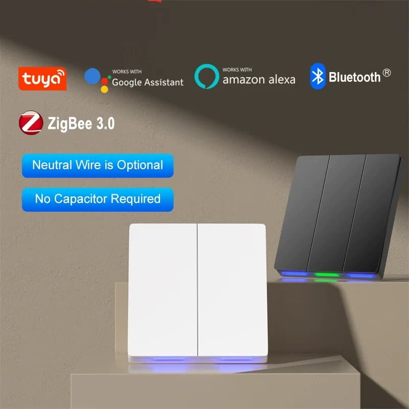 Zigbee Singolo Zero Fuoco Smart Switch Telefono Wifi Telecomando A Distanza Inizio Vocale Casa Intelligente 1gang-4gang Parete Smart Switch