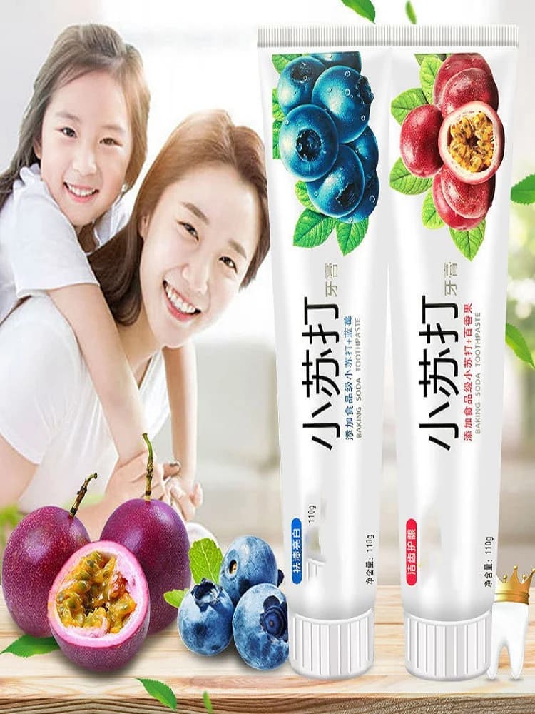 Dentifricio with fruit taste, powerful whitening toothpaste for decontamination, prevents tooth decay, to brush teeth