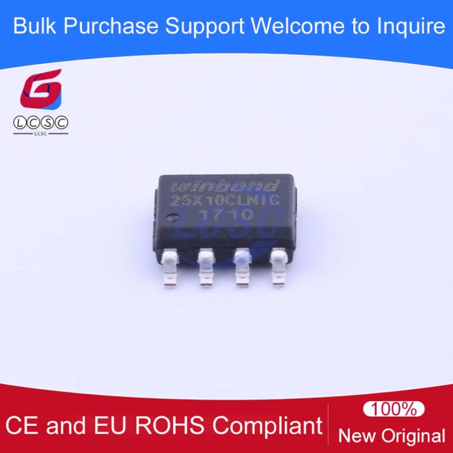 Memoria flash seriale W25X10CLSNIG da 10 pezzi/confezione con settori da 4 KB e doppio IO SPI 1Mbit 2.3V~3.6V SOIC-8 IC Chip Codice 25X10CLNIG