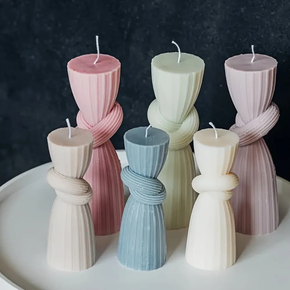 Resin Casting Molds3D striped and columnar designs, silicone molds for irregularly shaped candle holders,perfect for DIY candle