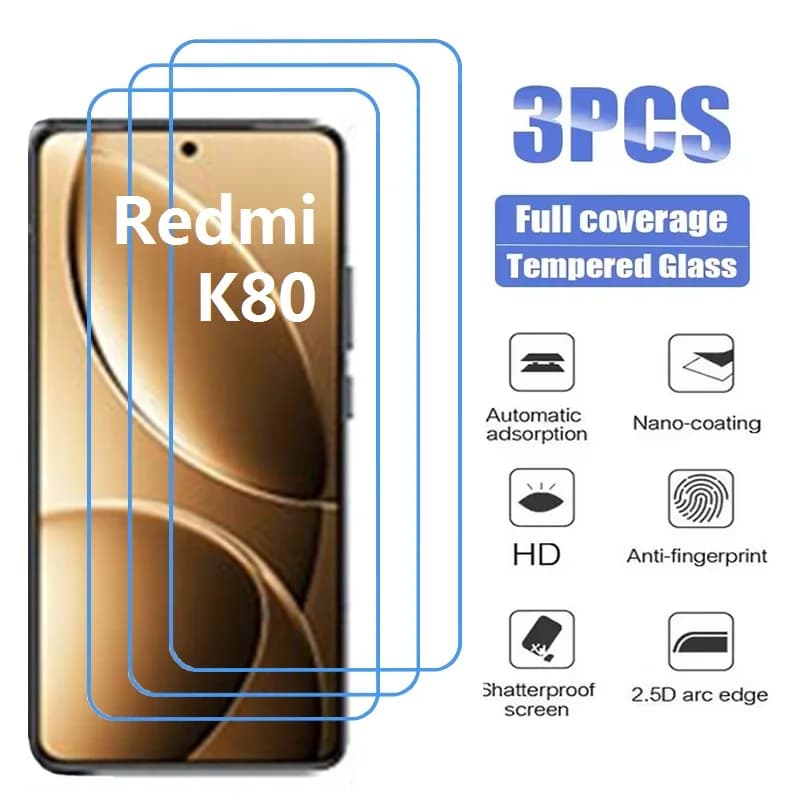 3 pezzi in vetro temperato 9D per Xiaomi Redmi K20 K30 K40 K50 K60 K70 K70E K80 Pro 5G protezione schermo